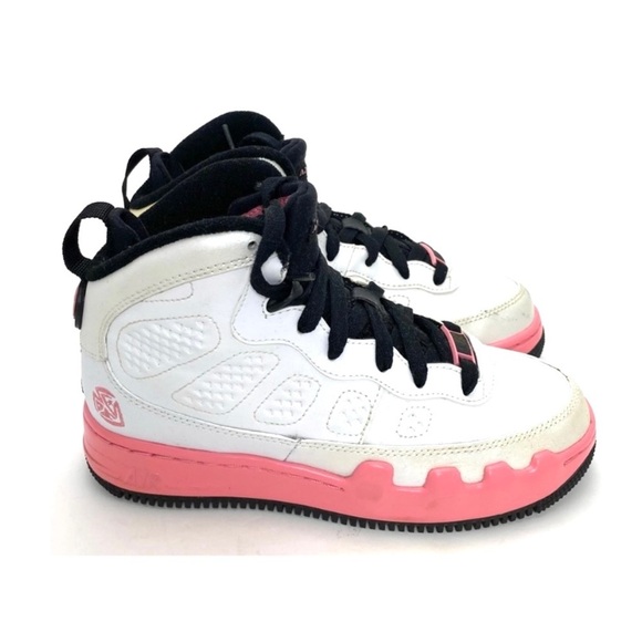 AIR Jordan Force IX (AJF 9) GS Dear Mama Sneaker White with Pink Size 4.5 Youth - Picture 5 of 10